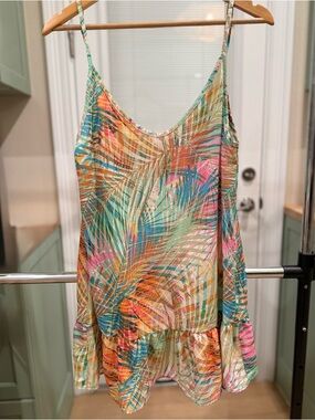 Hurley Tropical Palm Print Mini Dress in Multicolor